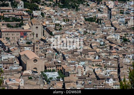 Pollenca auf Mallorca, von oben aufgenommen Stockfoto