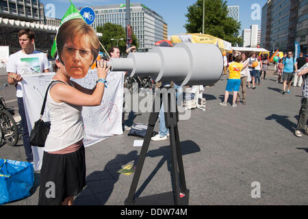 Berlin, Deutschland. 07. Sep, 2013. Freiheit Statt Angst 2013: jährliche Demonstration gegen Überwachung in Berlin. Stockfoto