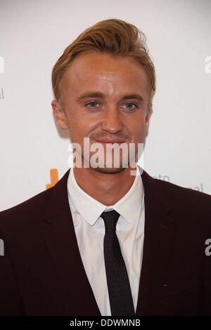 Toronto, Kanada. 7. September 2013. Schauspieler Tom Felton besucht die Premiere von "Therese" während der 38. jährlichen Toronto International Film Festival aka TIFF bei Princess of Wales Theatre in Toronto, Kanada, am 7. September 2013. Foto: Hubert Boesl/Dpa/Alamy Live News Stockfoto
