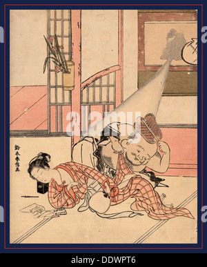 IRO Gonomi keine Atombombe Daikoku, Daikoku unter einen Blick. [1767 oder 1768], 1 print: Holzschnitt, Farbe; 27,4 x 21,5 cm., zeigt Print Daiko Stockfoto