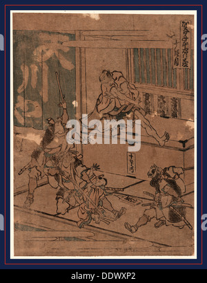 Judanme, Akt zehn [der Kanadehon Chushingura]. [zwischen 1804 und 1812] 1 print: Holzschnitt, Farbe; 22,5 x 16,8 cm., Print Stockfoto