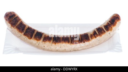 Deutsche Bratwurst isoliert auf weißem Hintergrund Stockfoto