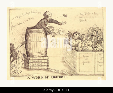 Ein Wort des Trostes, Dent, William, aktive 1783-1793, de sanguine Gravur 1790, eine britische Satire auf die Bemühungen von Charles James Stockfoto
