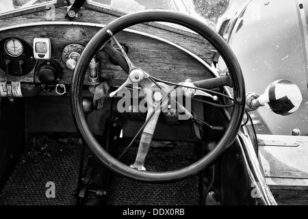 Taxi Auto Morgan, V-Twin-Dreiräder (Schwarzweiß) Stockfoto