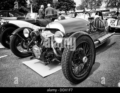 Auto Morgan, V-Twin-Dreiräder (schwarz und weiß), Stockfoto