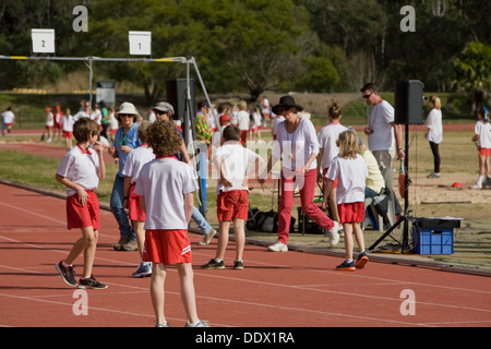 Leichtathletik Schultag in Narrabeen, sydney Stockfoto