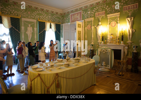 Der Katharinenpalast, ein Rokoko-Schloss befindet sich in der Stadt von Tsarskoye Selo (Puschkin), St Petersburg, Russland Stockfoto