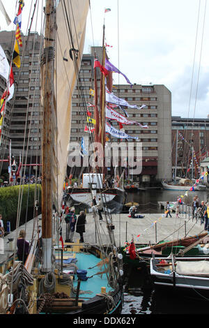 St. Katharine Docks Classic Boat Festival. Dieses Jahr ist das 5. Jahr der Teilnahme an der Thames Festival. Das St Katharine Docks Classic Boat Festival läuft vom 7.-15. September 2013. Bildnachweis: Ashok Saxena/Alamy Live-Nachrichten Stockfoto
