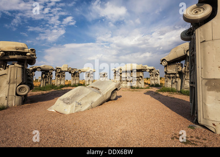 Autos, Stonehenge in England zu replizieren angeordnet heißt Carhenge, Allianz, Nebraska Stockfoto