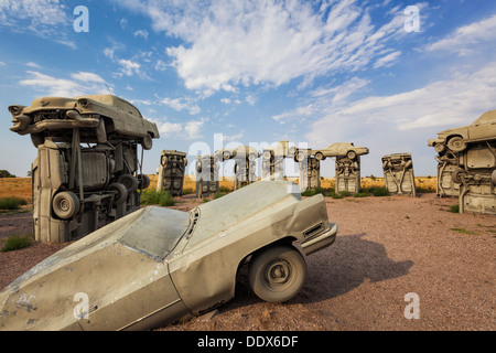 Autos, Stonehenge in England zu replizieren angeordnet heißt Carhenge, Allianz, Nebraska Stockfoto