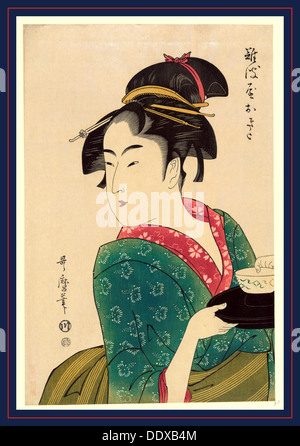 Naniwaya Okita, Okita Naniwa-ya. [1793, später gedruckt], 1 print: Holzschnitt, Farbe, Print zeigt Naniwaya Okita Stockfoto