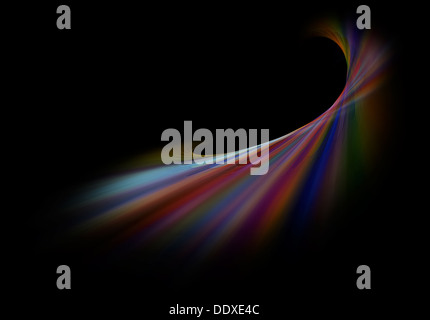 Fraktal - bunte Abstraktion auf schwarzem Hintergrund Stockfoto