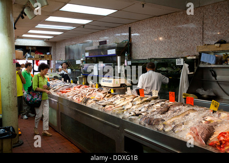 Fisch und Meeresfrüchte-Markt, East Broadway, Chinatown, New York, Vereinigte Staaten von Amerika Stockfoto