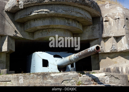 WW2-Bunker-Kanone auf Bangsbo, Dänemark. Stockfoto