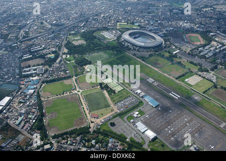 Musashino Waldpark und Sportzentrum: Tokio, Japan: Luftaufnahme des vorgeschlagenen Austragungsort für die Olympischen Sommerspiele 2020. (Foto: AFLO) Stockfoto