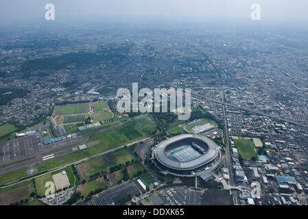 Musashino Waldpark und Sportzentrum: Tokio, Japan: Luftaufnahme des vorgeschlagenen Austragungsort für die Olympischen Sommerspiele 2020. (Foto: AFLO) Stockfoto