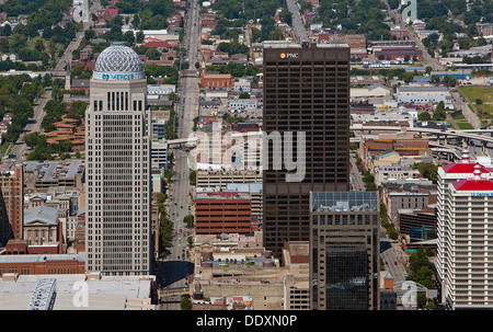Luftaufnahme AEGON Center, PNC Plaza, Innenstadt von Louisville, Kentucky Stockfoto