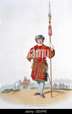 Yeoman von der Wache des Königs, 1805. Künstler: William Henry Pyne Stockfoto