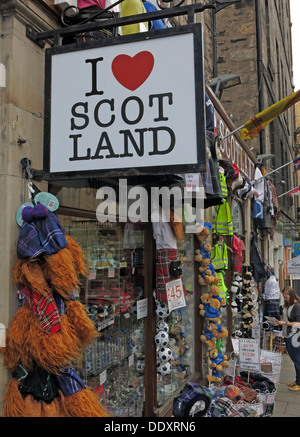 Ich liebe Scot Land-Shop Edinburgh Schottland UK Stockfoto