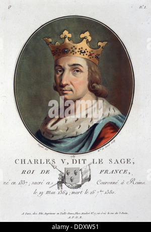 Charles V, bekannt als "der Weise", König von Frankreich (1789). Künstler: Marie Jeanne Louise Françoise Suzanne Champion de Kernel Stockfoto