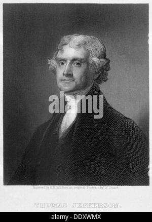 Thomas Jefferson, 3. Präsident der Vereinigten Staaten von Amerika, (19. Jahrhundert). Künstler: Henry Bryan Halle ich Stockfoto