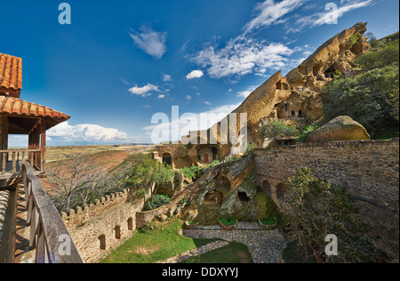 David Gareja, Fels gehauene georgische orthodoxe Klosterkomplex, Georgien Stockfoto