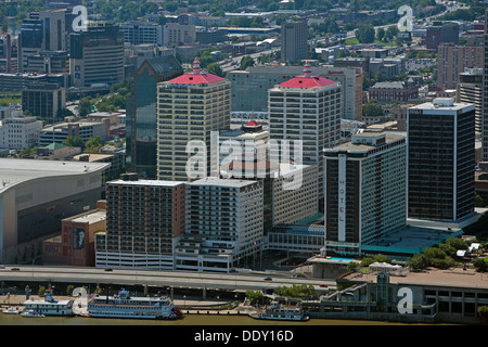 Luftaufnahme Innenstadt von Ohio am Flussufer Louisville, Kentucky Stockfoto