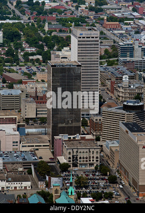 Luftaufnahme Innenstadt von Louisville, Kentucky Stockfoto