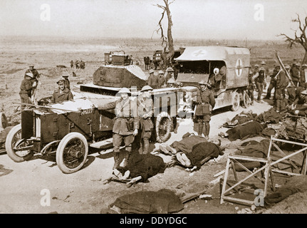 Britische gepanzerte Auto, in der Nähe von Guillemont, Frankreich, Somme Kampagne, Weltkrieg, 1916. Künstler: unbekannt Stockfoto