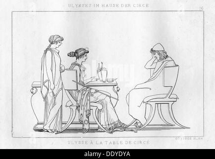 Odysseus im Haus von Circe, das enhantress, c 1833. Artist: Unbekannt Stockfoto