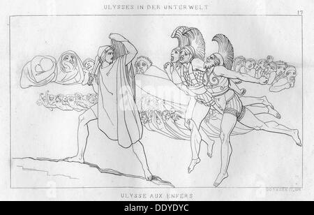 Odysseus in der Unterwelt, c 1833. Artist: Unbekannt Stockfoto