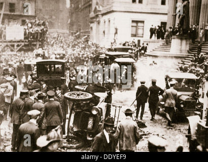 Bombenexplosion gegenüber den Büros von JP Morgan & Co, New York, USA, 16. September 1920. Künstler: unbekannt Stockfoto