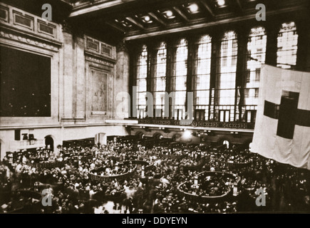 Parkett der New York Stock Exchange, USA, Anfang der 1930er Jahre. Künstler: unbekannt Stockfoto