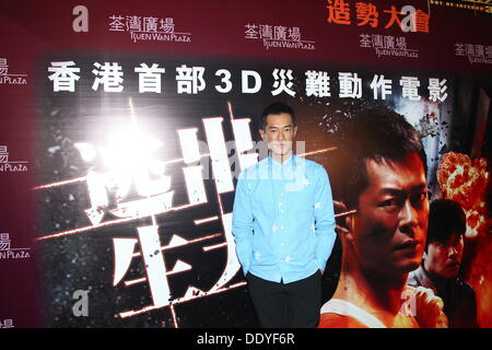 Förderung der Schauspieler Louis Koo und Schauspielerin Angelica Lee Film Inferno 3D in Hong Kong, China auf Sonntag, 8. September 2013. Stockfoto