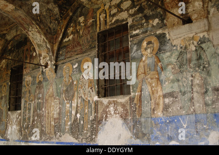 Albanien. Moscopole. Fresken an den Exonarthex von Saint Nicholas Church. 18. Jahrhundert. Kostandin und Athanas Zografi. Stockfoto