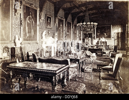 Der Salon, Newstead Abbey, Nottinghamshire, 1874. Künstler: R Allen Stockfoto