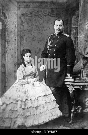 Prinzessin Dagmar von Dänemark und Grand Duke Alexander Alexandrovich von Rußland, 1866.  Künstler: Anon Stockfoto