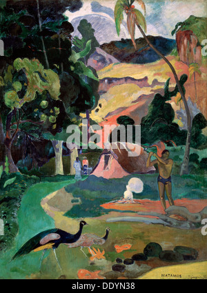 "Matamoe (Tod. Landschaft mit Pfauen)', 1892. Künstler: Paul Gauguin Stockfoto