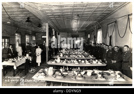 Weihnachten in der Messe, Fort Sheridan, Illinois, USA, 1940. Artist: Unbekannt Stockfoto