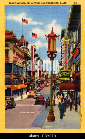 Der Grant Avenue, Chinatown, San Francisco, Kalifornien, USA, 1947. Artist: Unbekannt Stockfoto