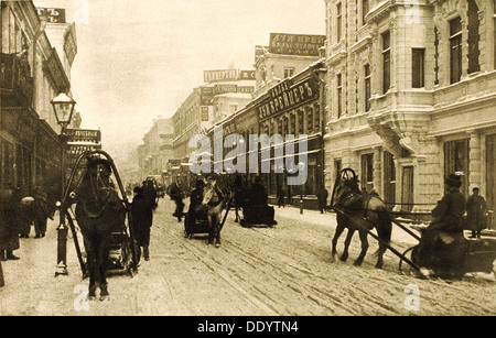Petrovka Street im Winter, Moskau, Russland, 1912. Artist: Unbekannt Stockfoto