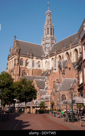 Blick auf die St.-Bavo-Kirche, auch bekannt als der Grote Kerk (große Kirche), im Zentrum von Haarlem Stockfoto