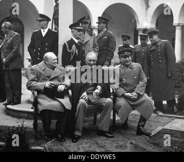 Konferenz der Alliierten Führer, Jalta, Krim, UdSSR, Februar 1945. Künstler: Anon Stockfoto