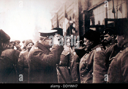 White Russian General Anton Denikin Mees britischer Generalmajor Frederick Poole, Russland, 1918. Künstler: Anon Stockfoto