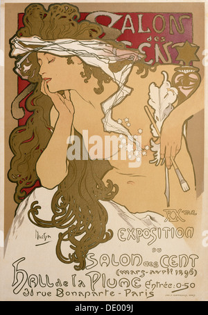 Plakat für die XX-Exposition in den Salon des Cent, Paris, Frankreich, 1896.  Künstler: Alphonse Mucha Stockfoto