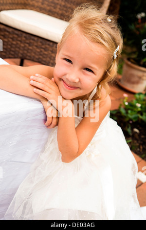 Mädchen, 6 Jahre, portrait Stockfoto