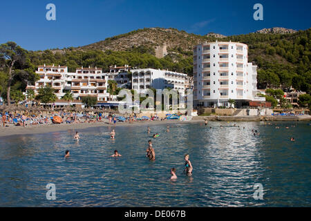 Strand von Sant Elm, Mallorca, Balearische Inseln, Spanien, Europa Stockfoto