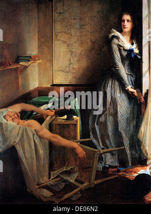 "Charlotte Corday nach der Ermordung des Marat", 1861.  Künstler: Paul Jacques Aimé Baudry Stockfoto