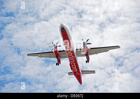 Passagierflugzeuge mit AirBerlin, Landung, turboprop Stockfoto