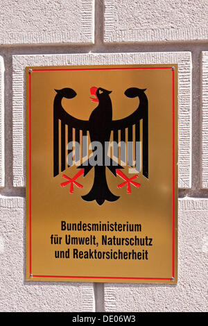 Zeichen, Bundesministerium für Umwelt, Naturschutz und Reaktorsicherheit, Berlin Stockfoto